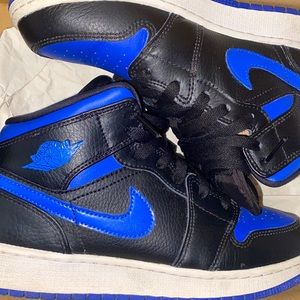 Blue and black Jordan retro 1